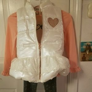 Little Lass Size 5 3 piece puffer vest outfit